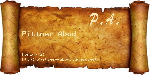 Pittner Abod névjegykártya